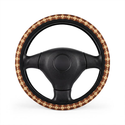 Boho Granny Crochet No. 7 steering wheel cover, on a steering wheel
