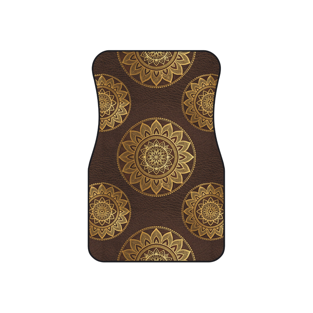 Boho mandala leather look car mats, product view 3
