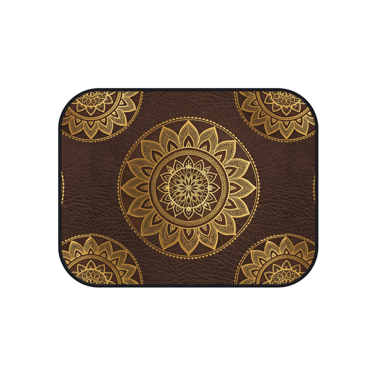 Boho mandala leather look car mats, product view 4