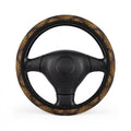 Boho mandala leather look steering wheel cover, on a steering wheel