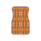 Boho orange floral car mats, product view 3