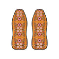Boho orange floral car seat covers, set of two front seat covers