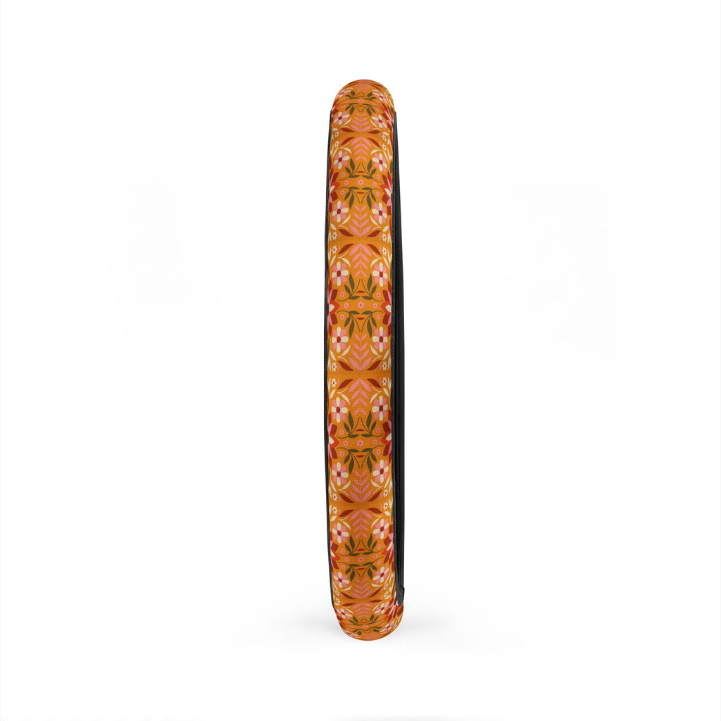 Boho orange floral steering wheel cover, product view 5