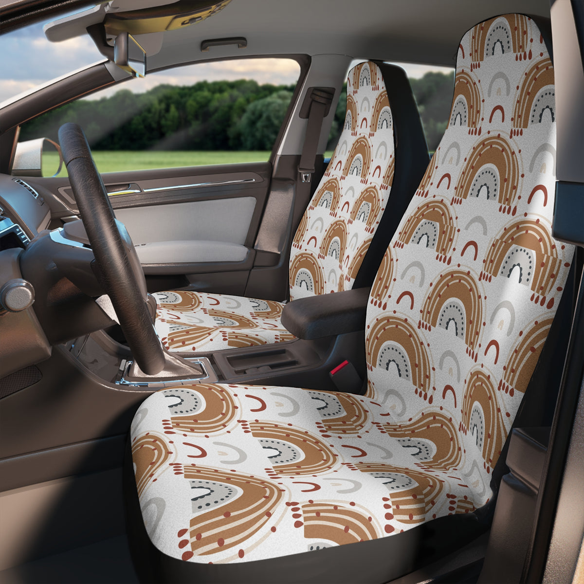 Boho rainbow arch car seat covers, product view 3
