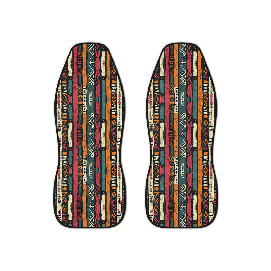 Boho serape stripe car seat covers, set of two front seat covers