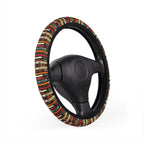 Boho serape stripe steering wheel cover, product view 3