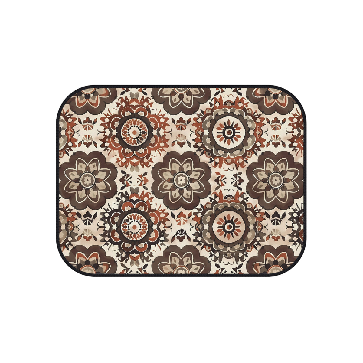 Brown boho mandala car mats, product view 5
