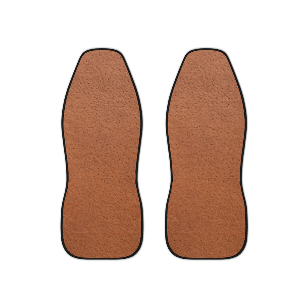 Brown leather look car seat covers, set of two front seat covers