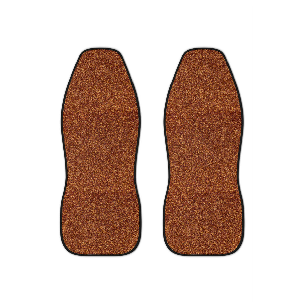 Brown rainbow glitter car seat covers, set of two front seat covers