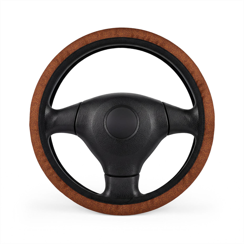 Brown rainbow glitter steering wheel cover, on a steering wheel
