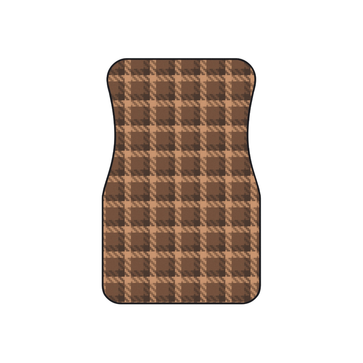 Brown tartan plaid car mats, product view 3