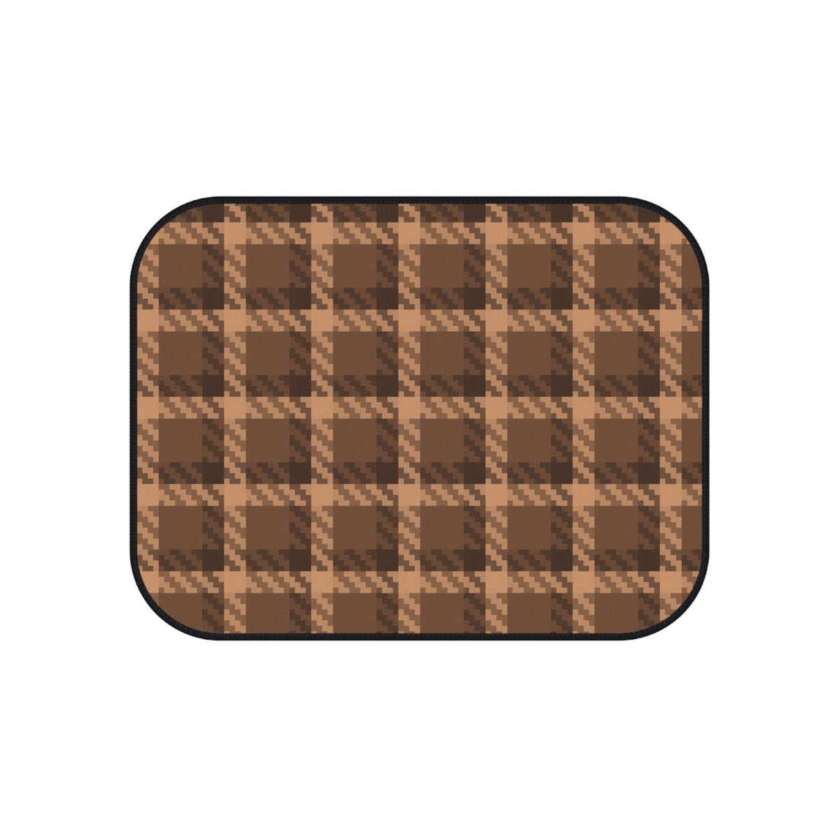 Brown tartan plaid car mats, product view 4
