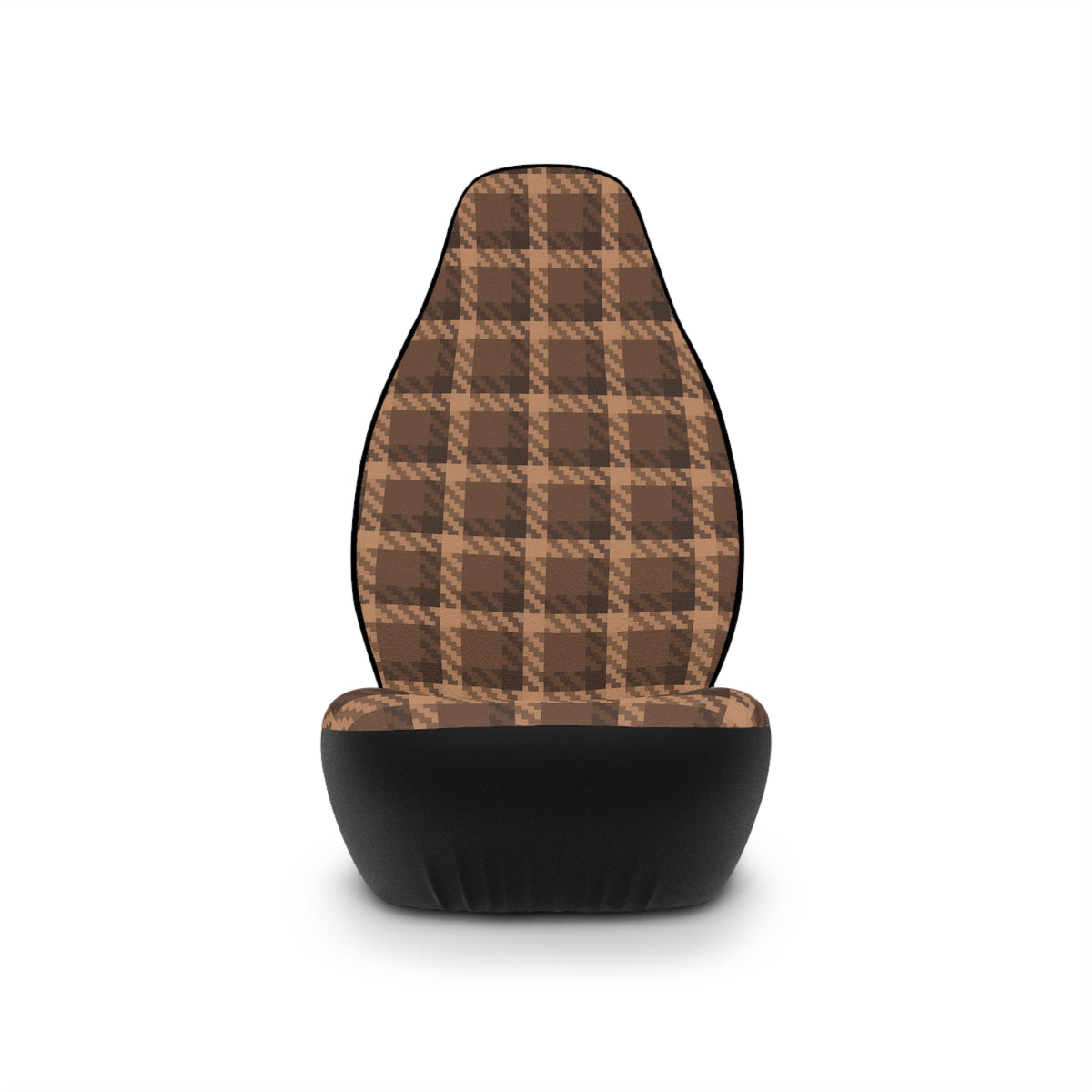 Brown tartan plaid car seat covers, product view 4
