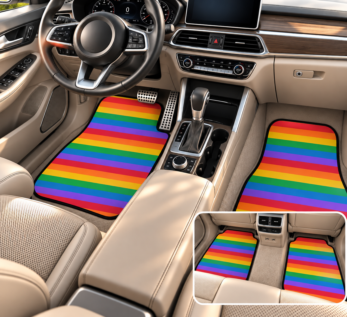 Colorful Rainbow car mats, product view 11