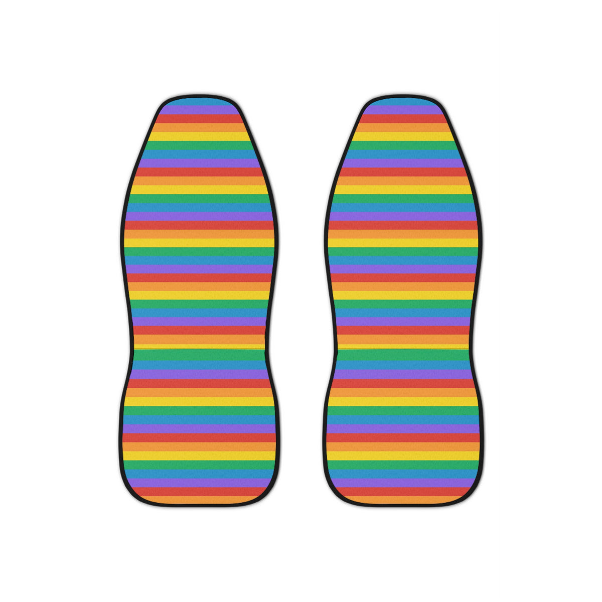 Colorful Rainbow car seat covers, set of two front seat covers with rainbow stripes