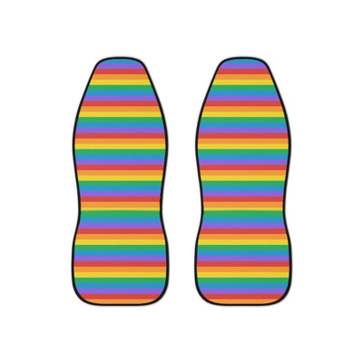 Colorful Rainbow car seat covers, set of two front seat covers with rainbow stripes