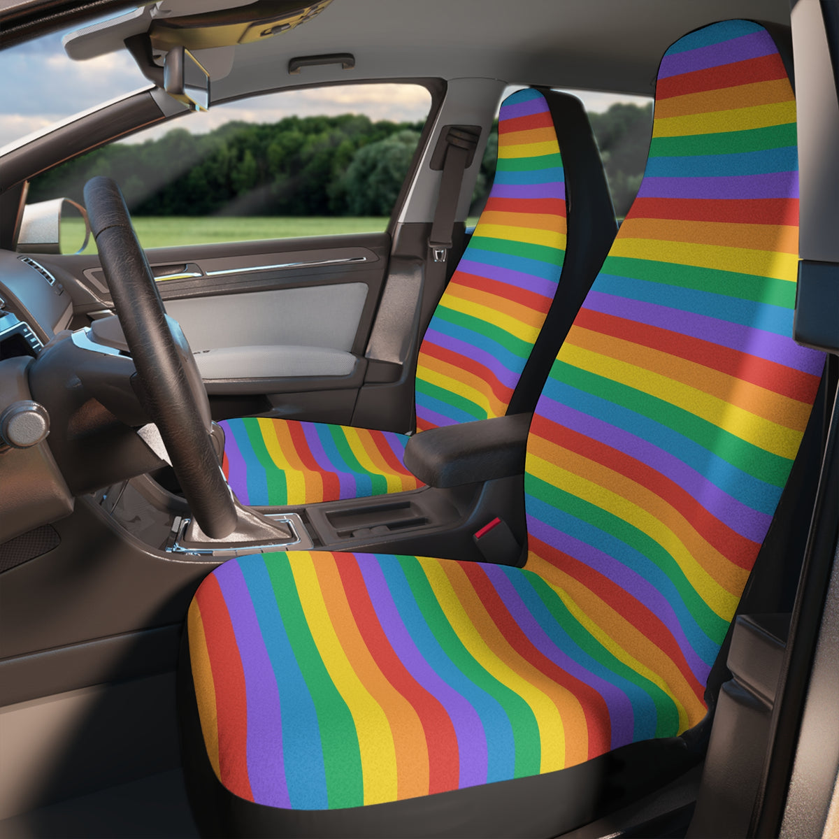 Colorful Rainbow car seat covers, product view 2