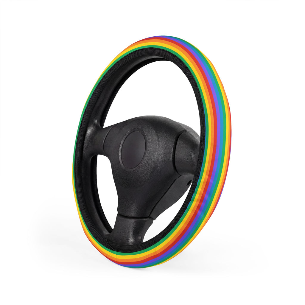 Colorful Rainbow steering wheel cover, product view 3
