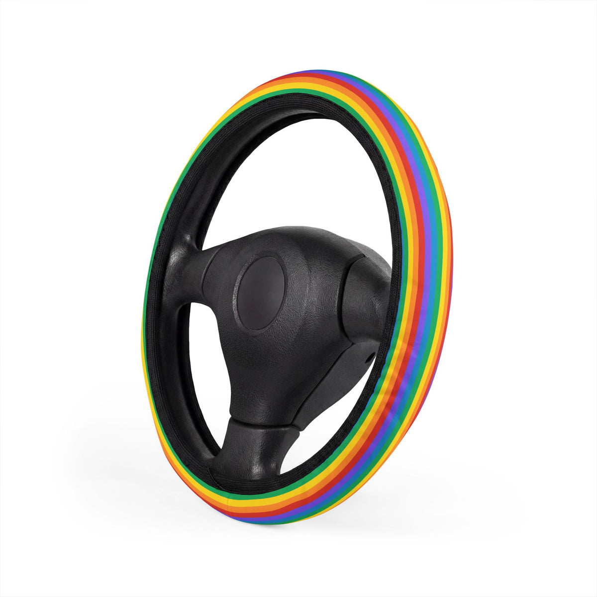 Colorful Rainbow steering wheel cover, product view 3