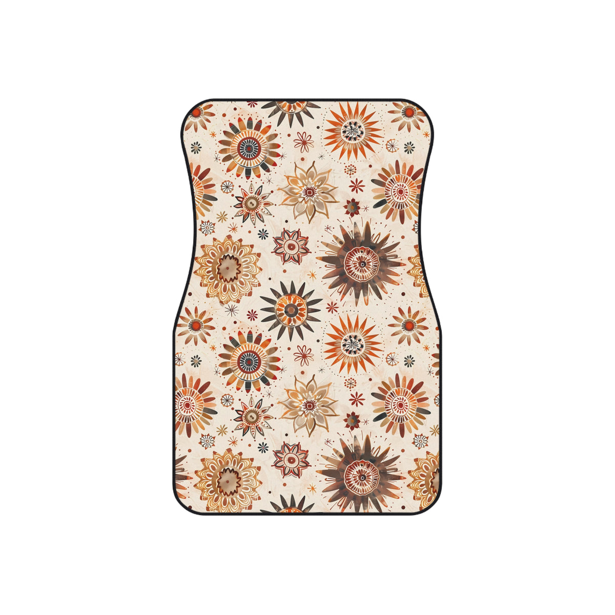 Cream boho floral car mats, product view 3