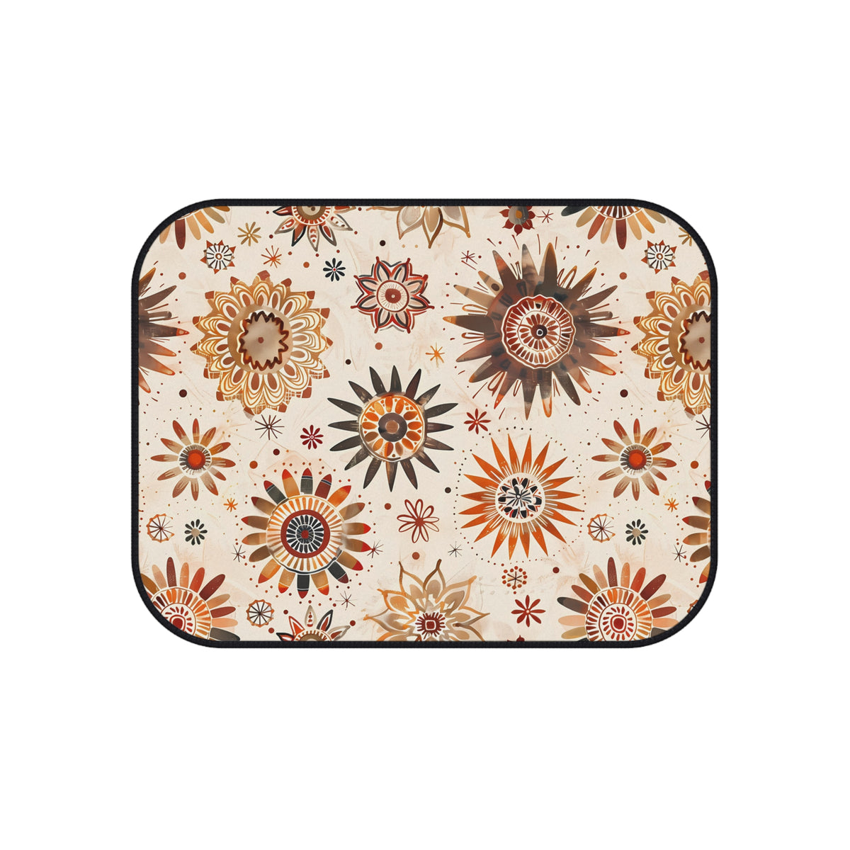 Cream boho floral car mats, product view 5