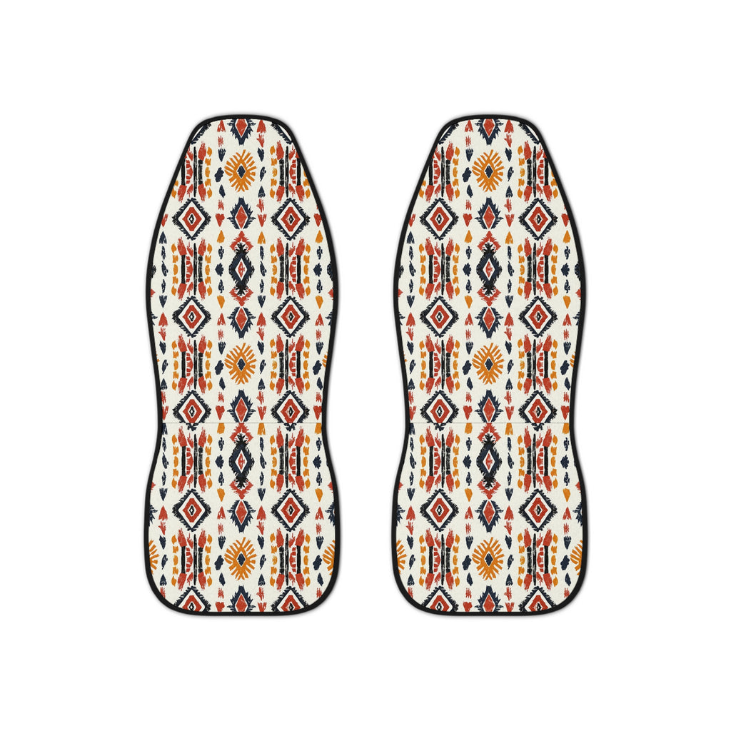 Cream boho tribal car seat covers, set of two front seat covers