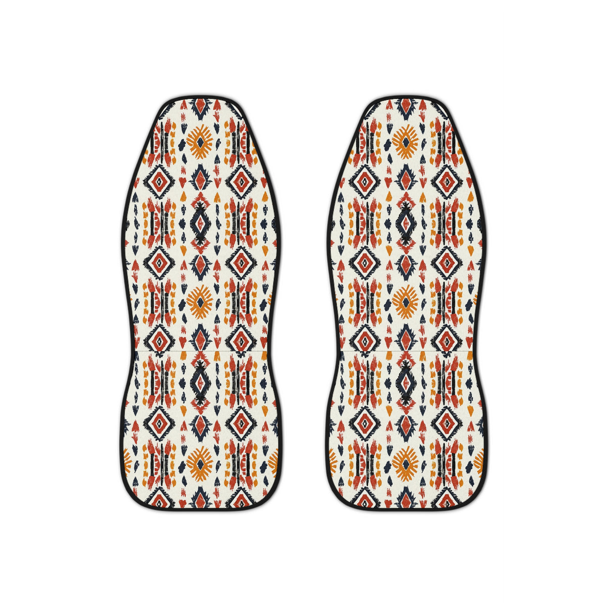 Cream boho tribal car seat covers, set of two front seat covers