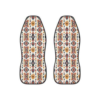Cream boho tribal car seat covers, set of two front seat covers