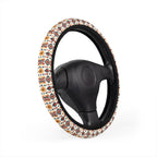 Cream boho tribal steering wheel cover, product view 3