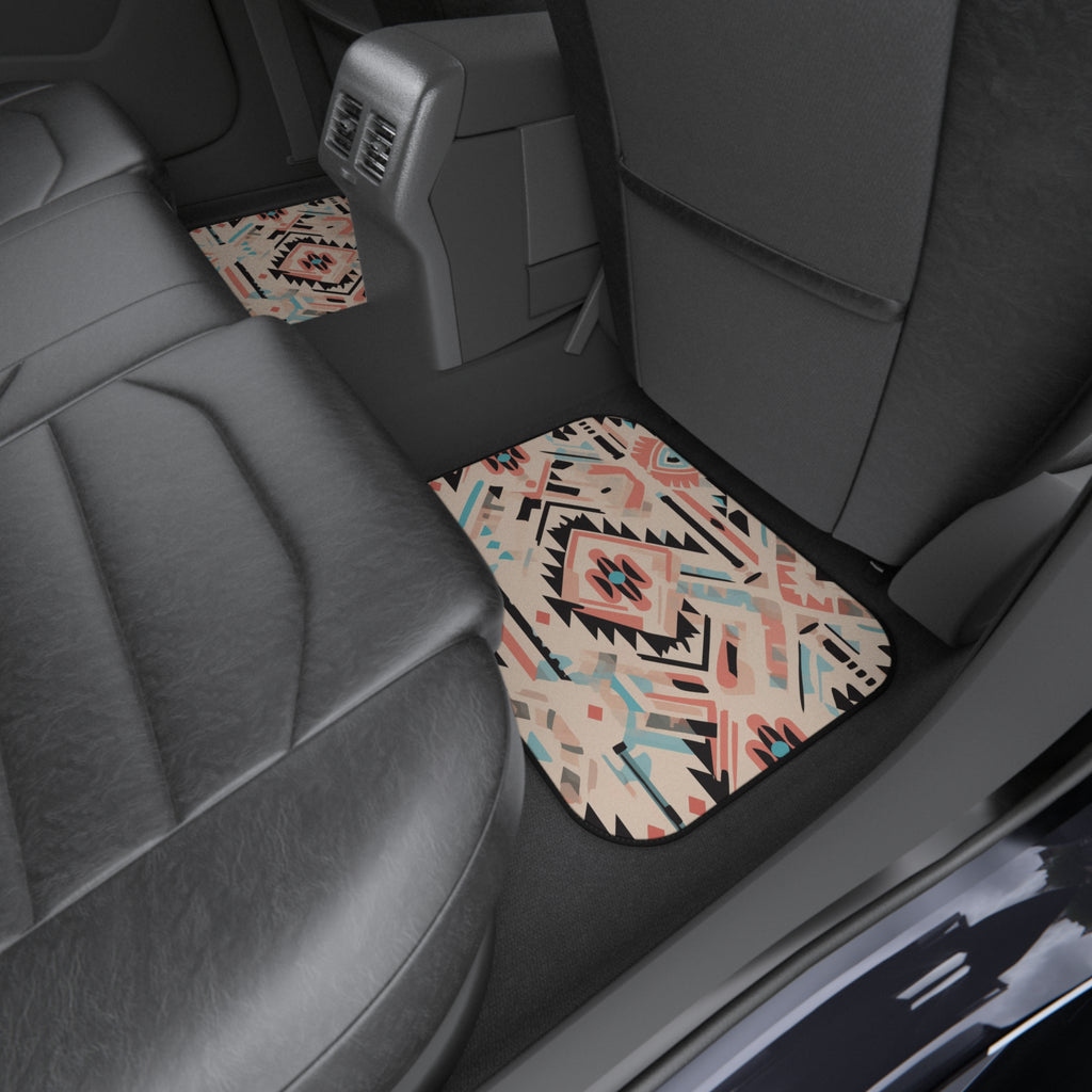 Cream pastel aztec car mats, product view 10