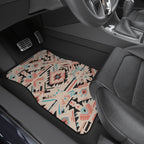 Cream pastel aztec car mats shown in a car interior