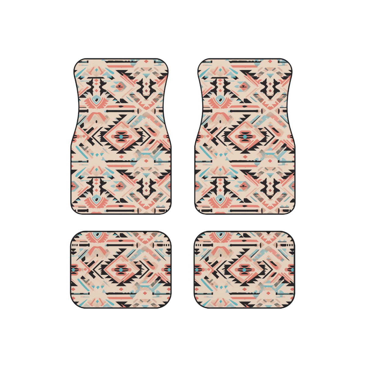 Cream pastel aztec car mats, product view 6