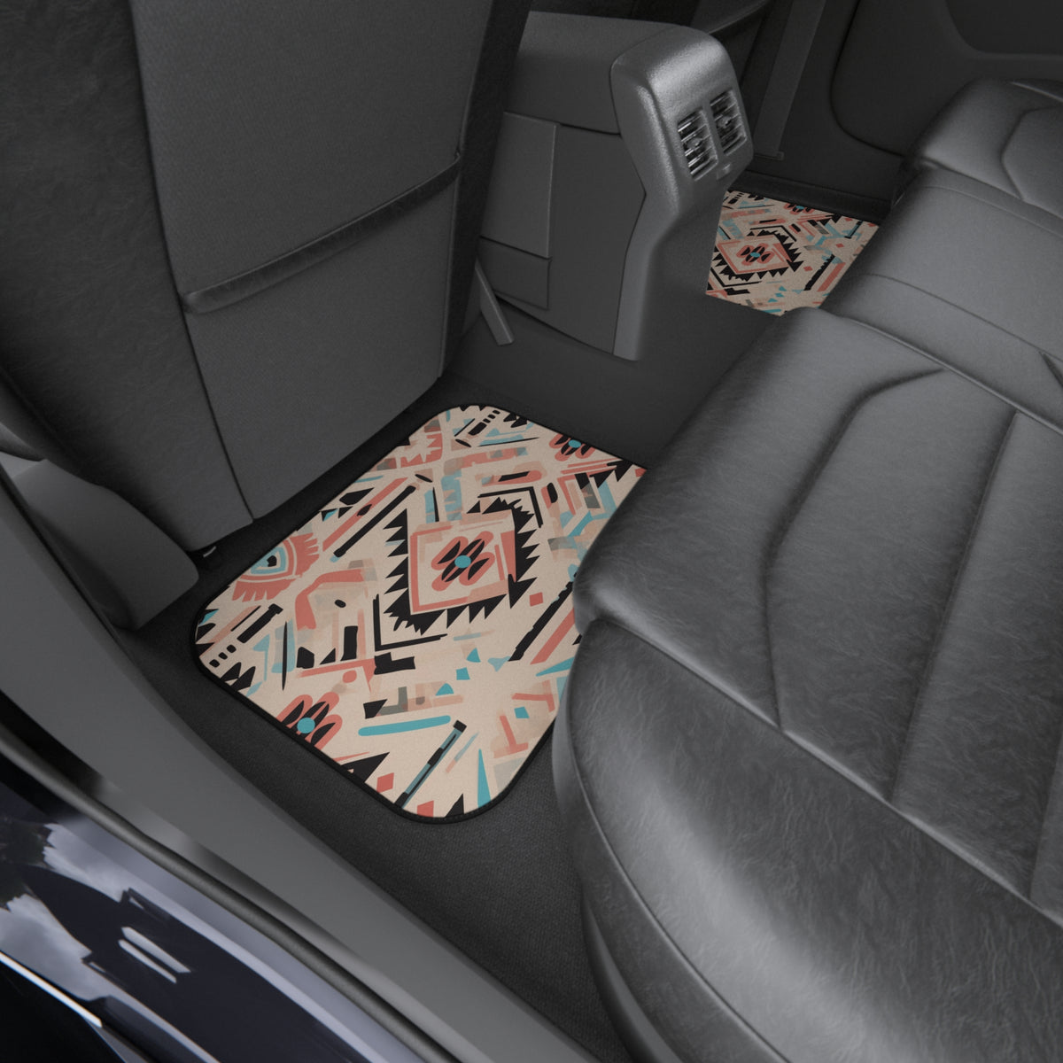 Cream pastel aztec car mats, product view 9