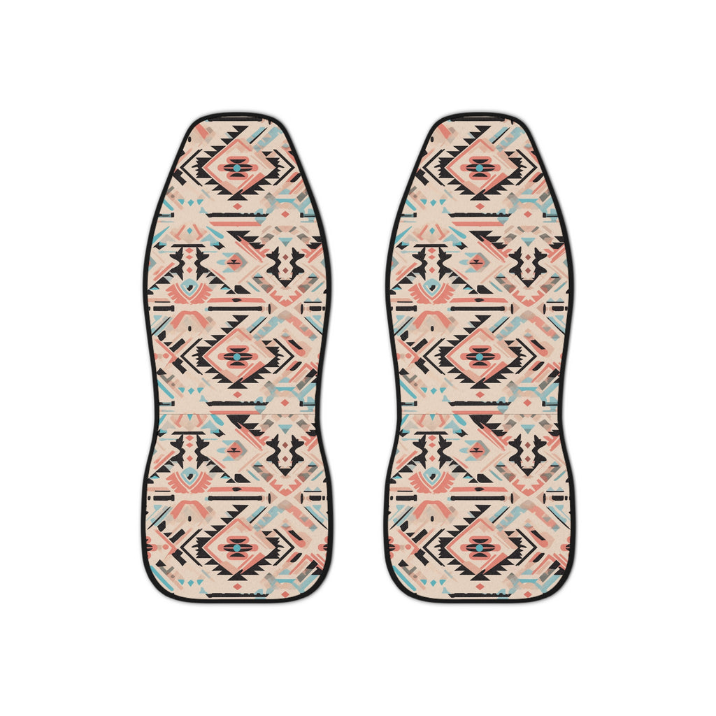 Cream pastel aztec car seat covers, set of two front seat covers