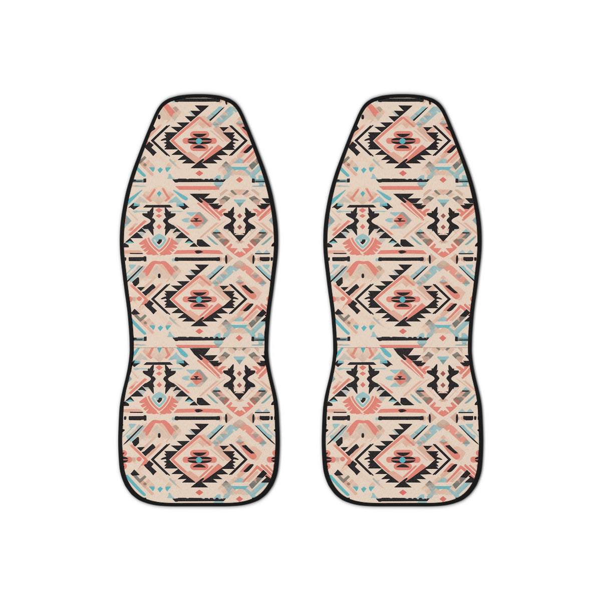 Cream pastel aztec car seat covers, set of two front seat covers