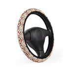 Cream pastel aztec steering wheel cover, product view 3