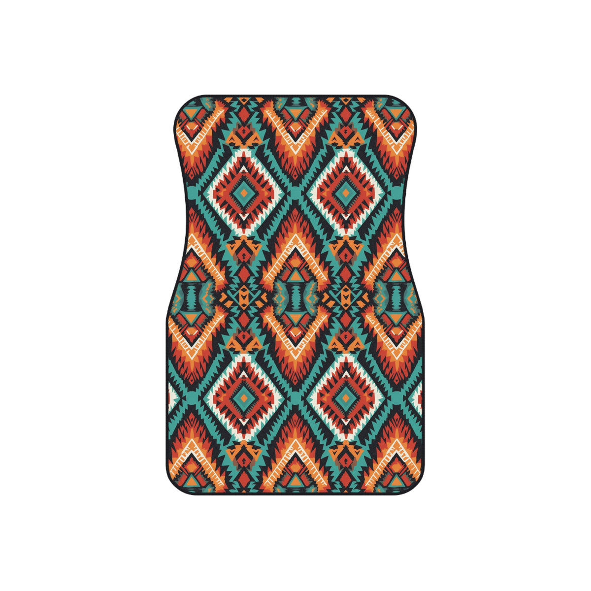 Dark aztec diamond car mats, set of four, front and rear mats