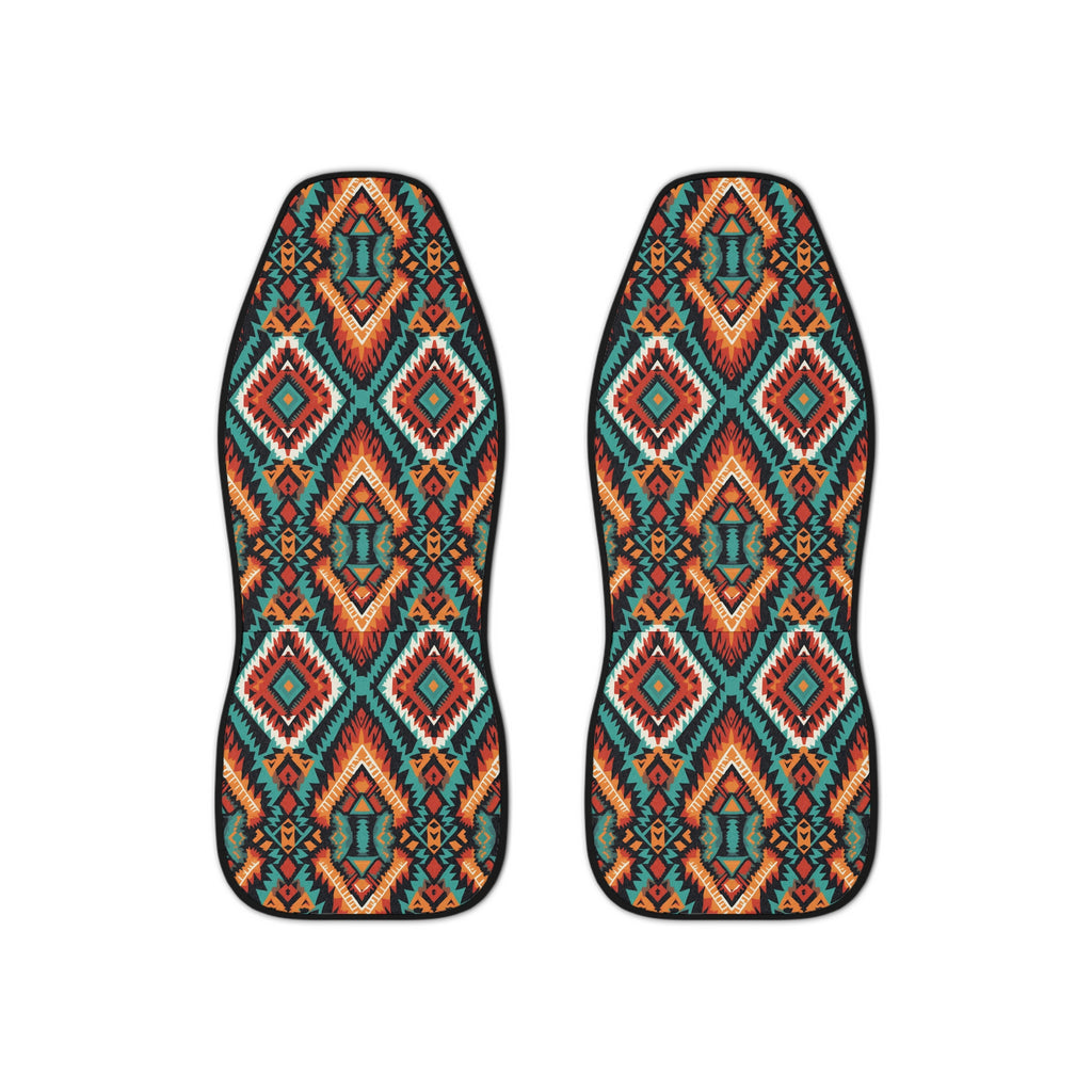 Dark aztec diamond car seat covers, set of two front seat covers