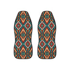 Dark aztec diamond car seat covers, set of two front seat covers