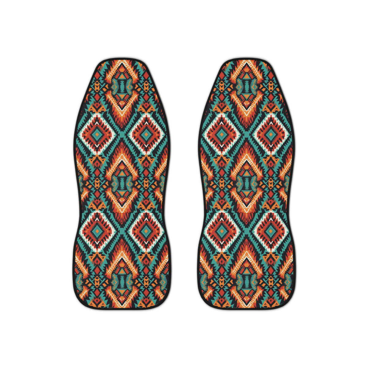 Dark aztec diamond car seat covers, set of two front seat covers