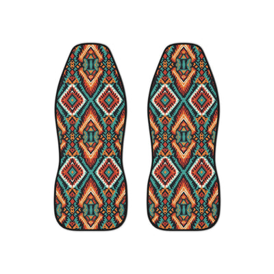 Dark aztec diamond car seat covers, set of two front seat covers