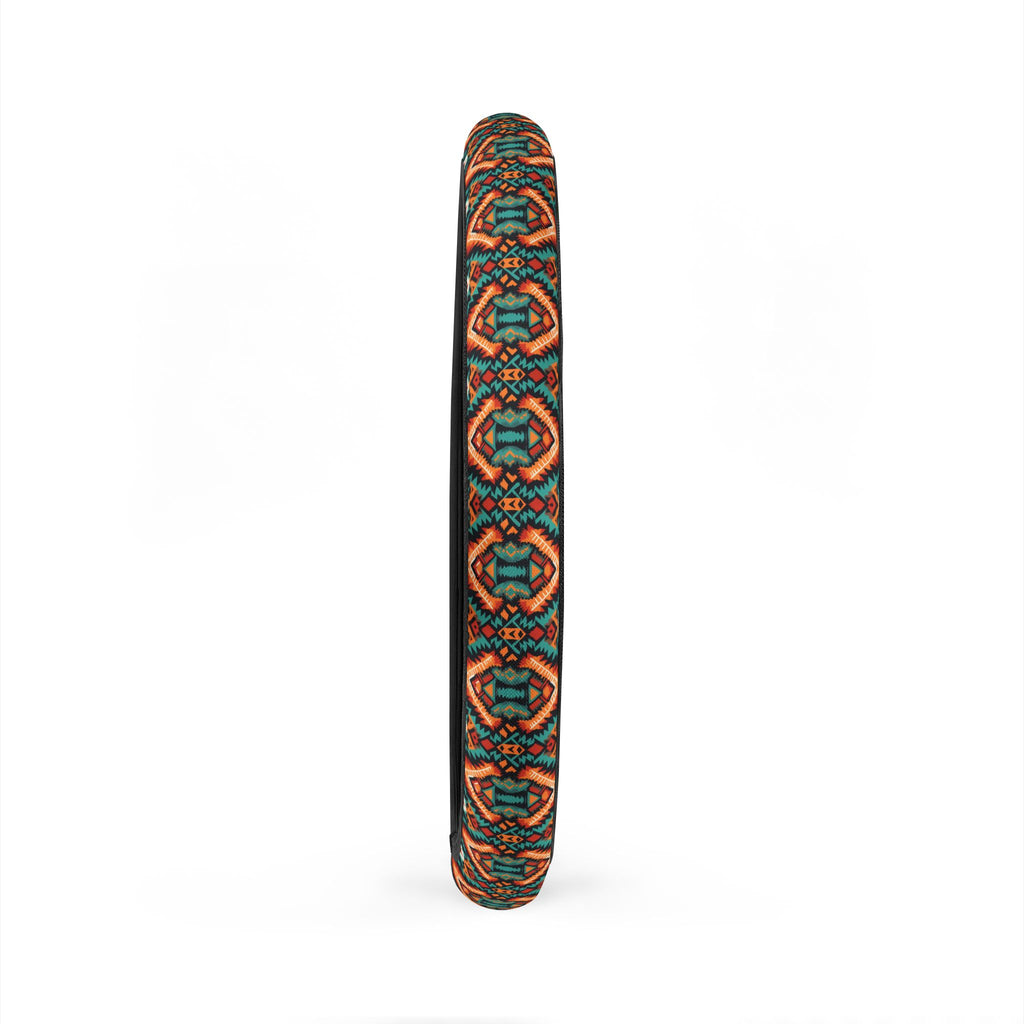 Dark aztec diamond steering wheel cover, product view 6