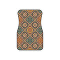 Dark boho floral car mats, set of four, front and rear mats