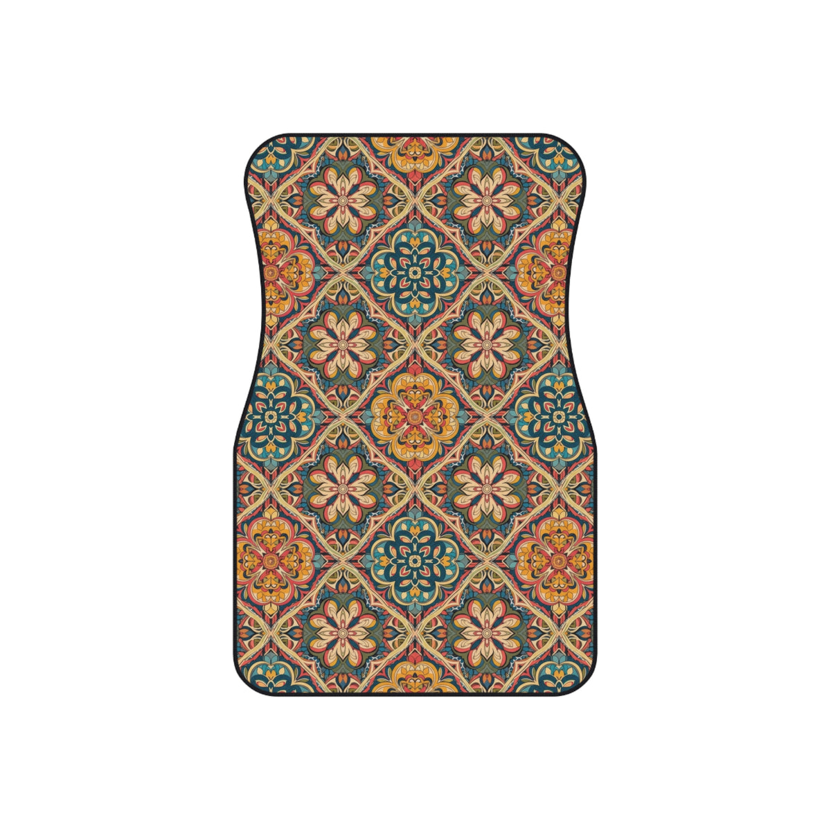 Dark boho floral car mats, product view 3