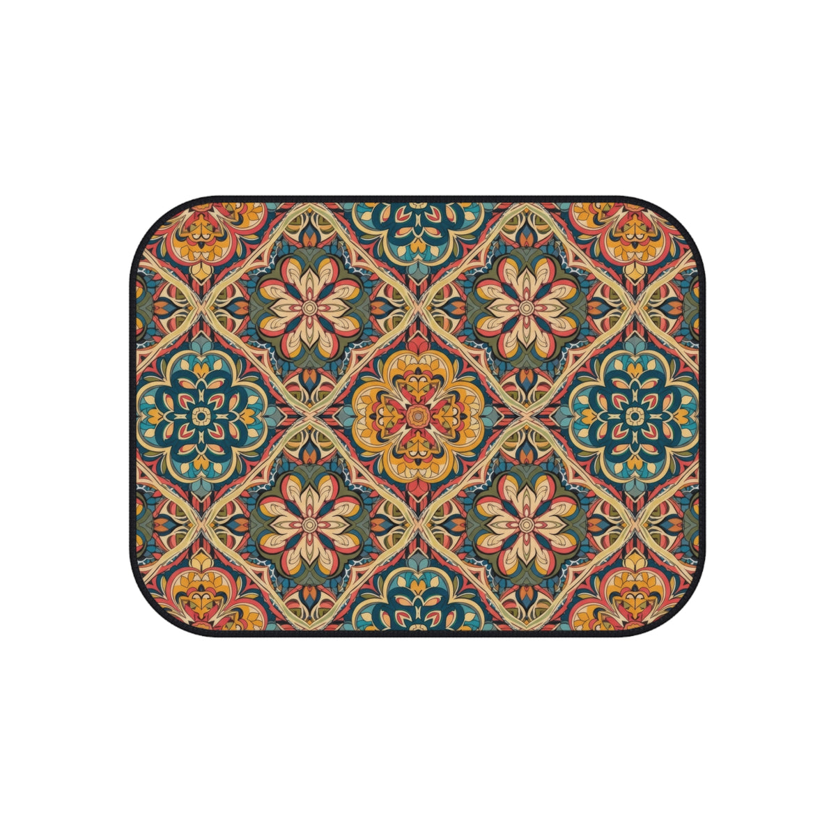 Dark boho floral car mats, product view 5