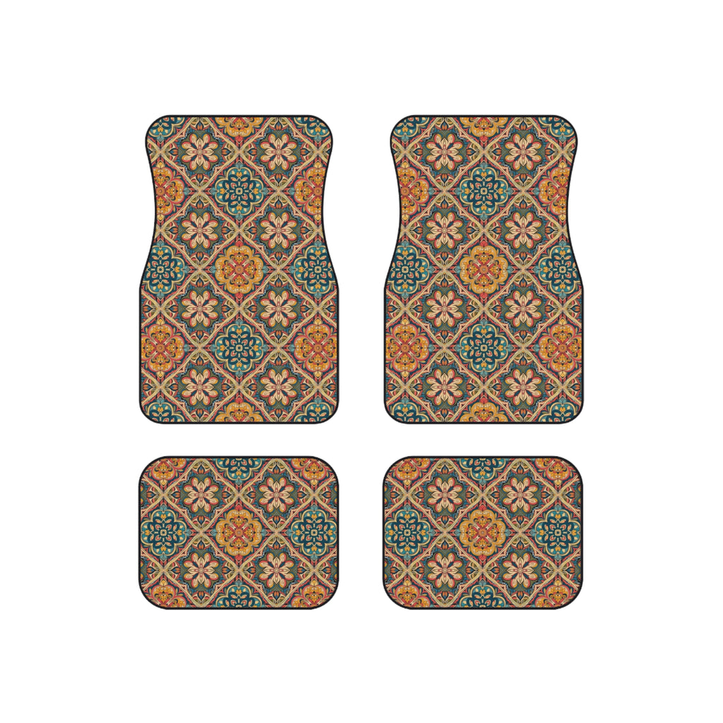 Dark boho floral car mats, product view 6