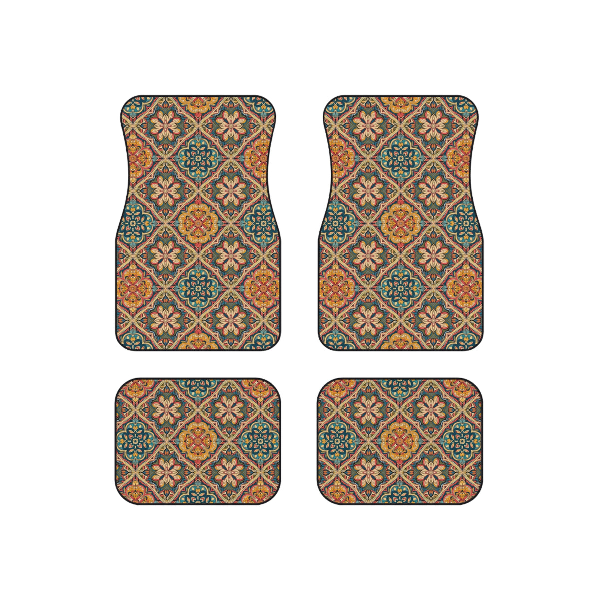Dark boho floral car mats, product view 6