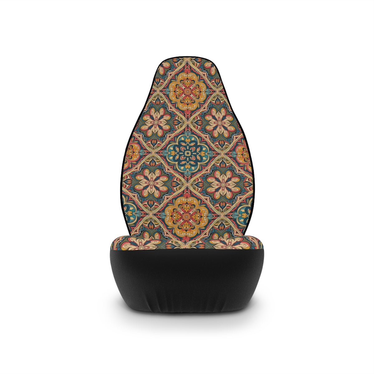 Dark boho floral car seat covers, product view 4