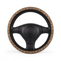 Dark boho floral steering wheel cover, on a steering wheel