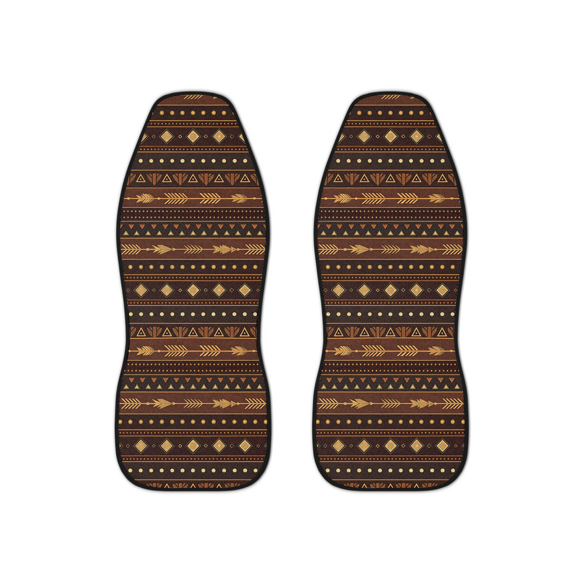 Dark brown desert boho car seat covers, set of two front seat covers